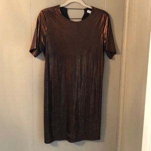 warehouse bronze sequin dress
